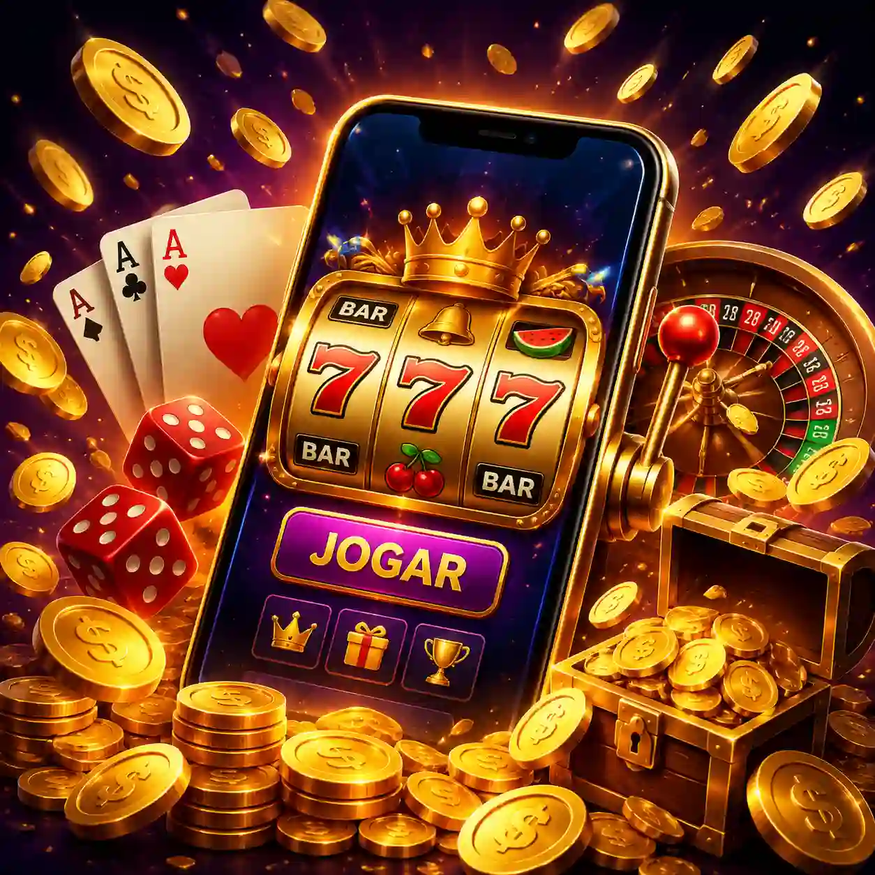 Celular exibindo a interface do aplicativo do cassino d82 com slots e apostas ao vivo