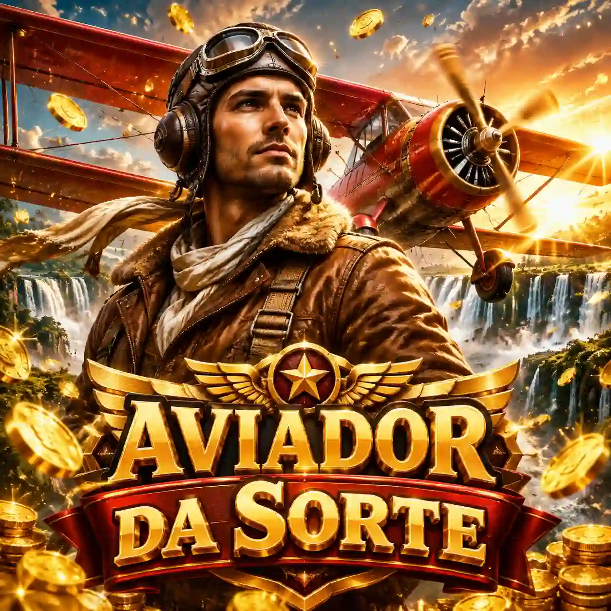 Miniatura da interface do jogo Aviator mostrando o avião vermelho e o painel de apostas