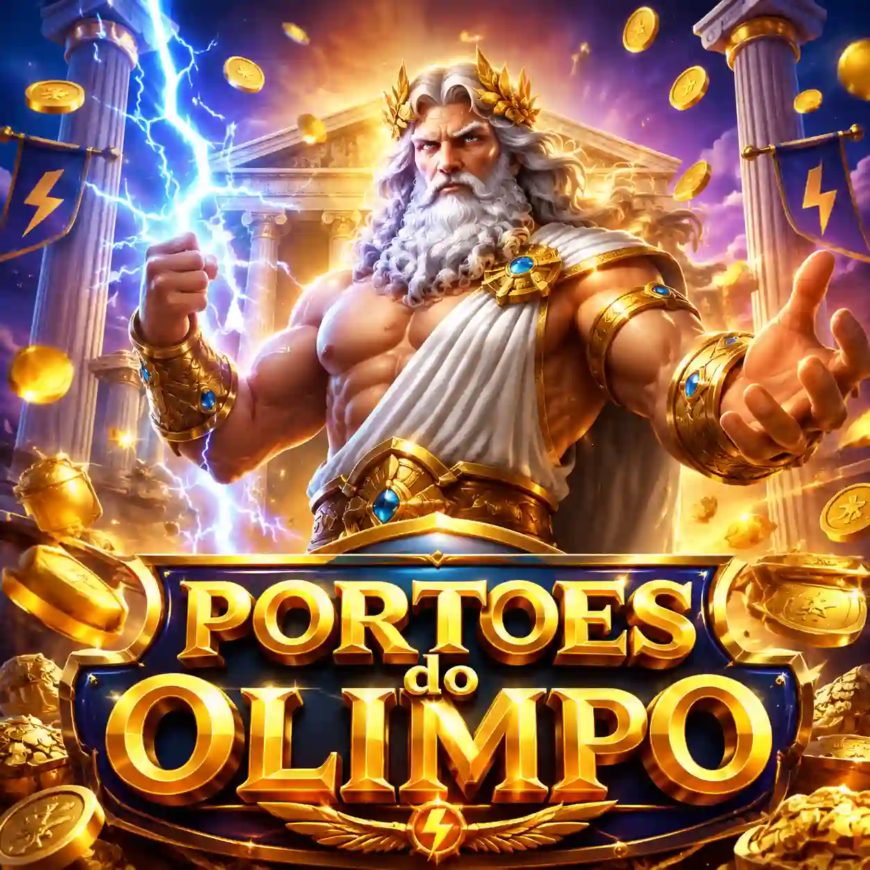 Miniatura do slot Gates of Olympus com tema grego e Zeus