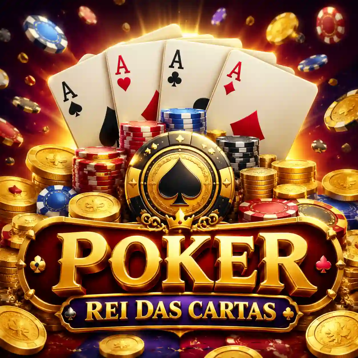 Mesa de pôquer com cartas e fichas empilhadas